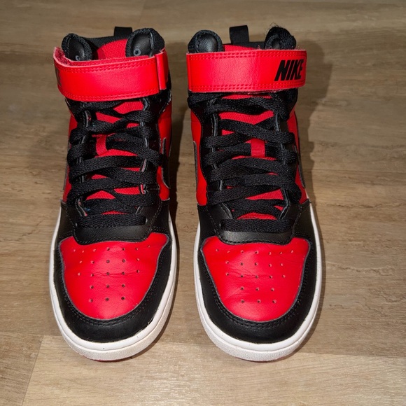 Nike Court Borough Mid 2 – Red & Black High-Top Sneakers (Youth 5.5Y) - Picture 2 of 8